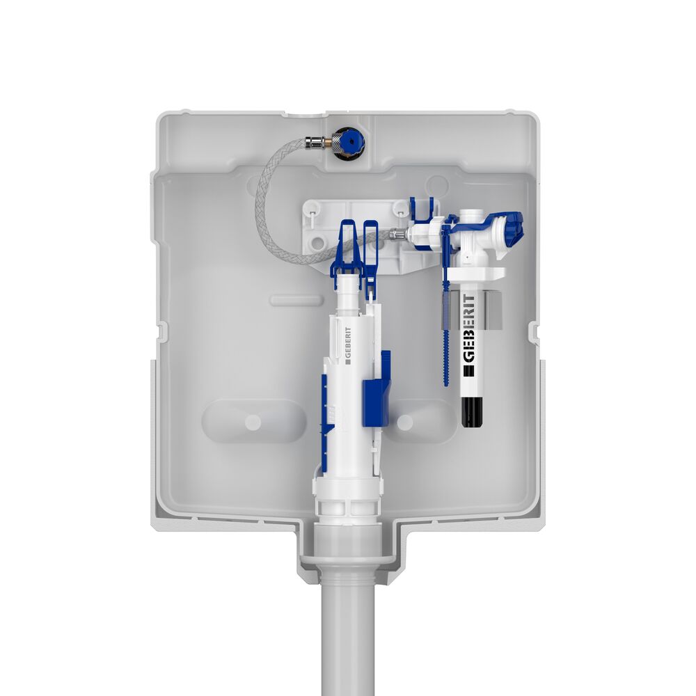 Das Zusammenspiel des Typ-212-Spülventils mit dem neuen, leiseren Typ-383-Füllventil sorgt im Geberit-Spülkasten für eine optimierte Hydraulik.